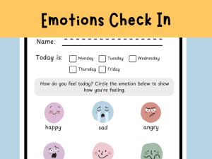 EYFS Emotions Check In Worksheet: 9 Prompts