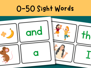 KS1 sight word picture cards printable high frequency word cards for early reading