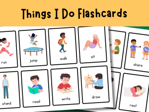 EYFS things I do flashcards printable classroom vocabulary cards for early language development