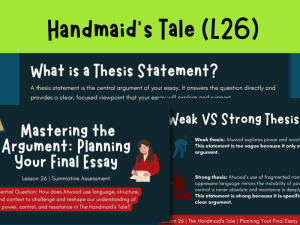 The Handmaid's Tale (L26) Essay Planning