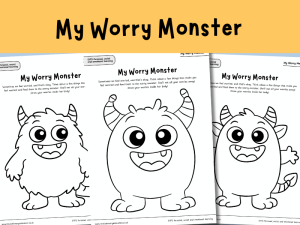 EYFS worry monster activity printable feelings worksheet for worries and emotional wellbeing