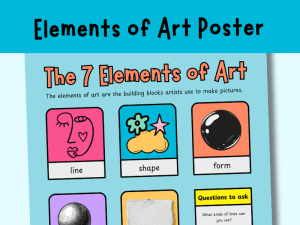 KS2 7 elements of art poster printable classroom display with black and white version