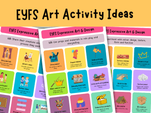 EYFS expressive art and design activity ideas printable creative prompt sheets for early years