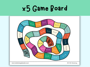 5x Multiplication Game Board